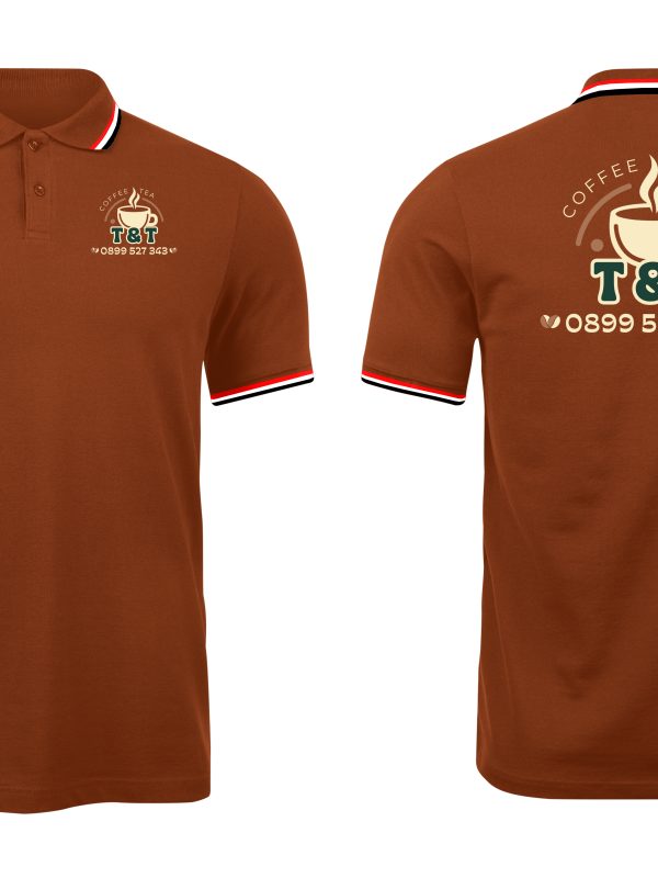 Áo thun đồng phục Polo T&T Coffee and Tea Nâu Cà Phê