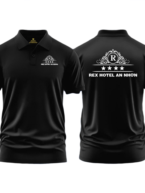 Áo thun đồng phục Polo khách sạn Rex Hotel An Nhơn Đen