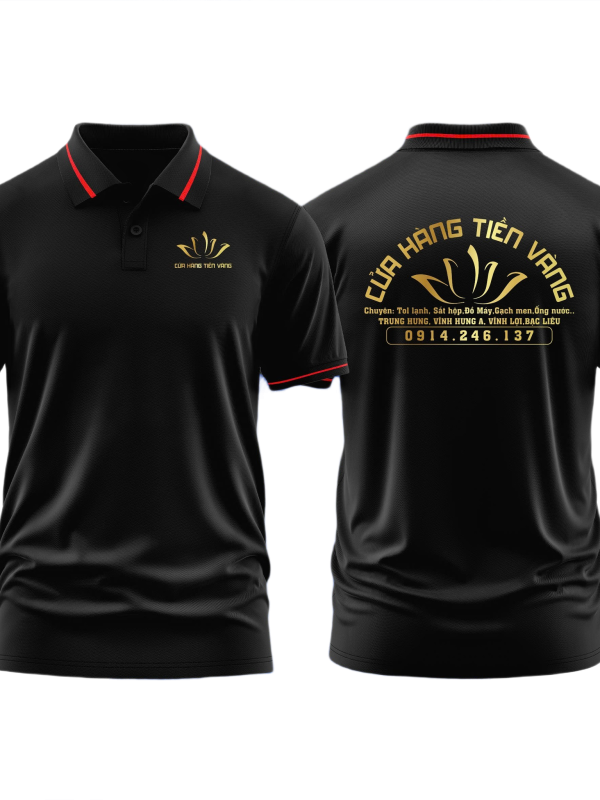 Áo thun đồng phục Polo Vật Liệu Xây Dựng Cửa Hàng Tiền Vàng