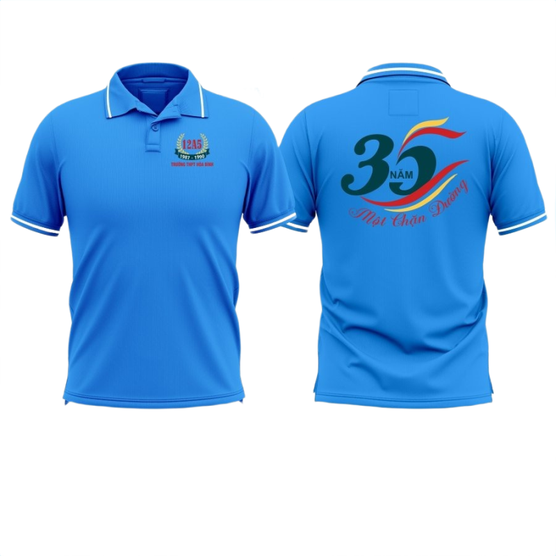 Áo thun đồng phục Polo Kỷ Niệm 35 Năm Họp Lớp THPT Hòa Bình