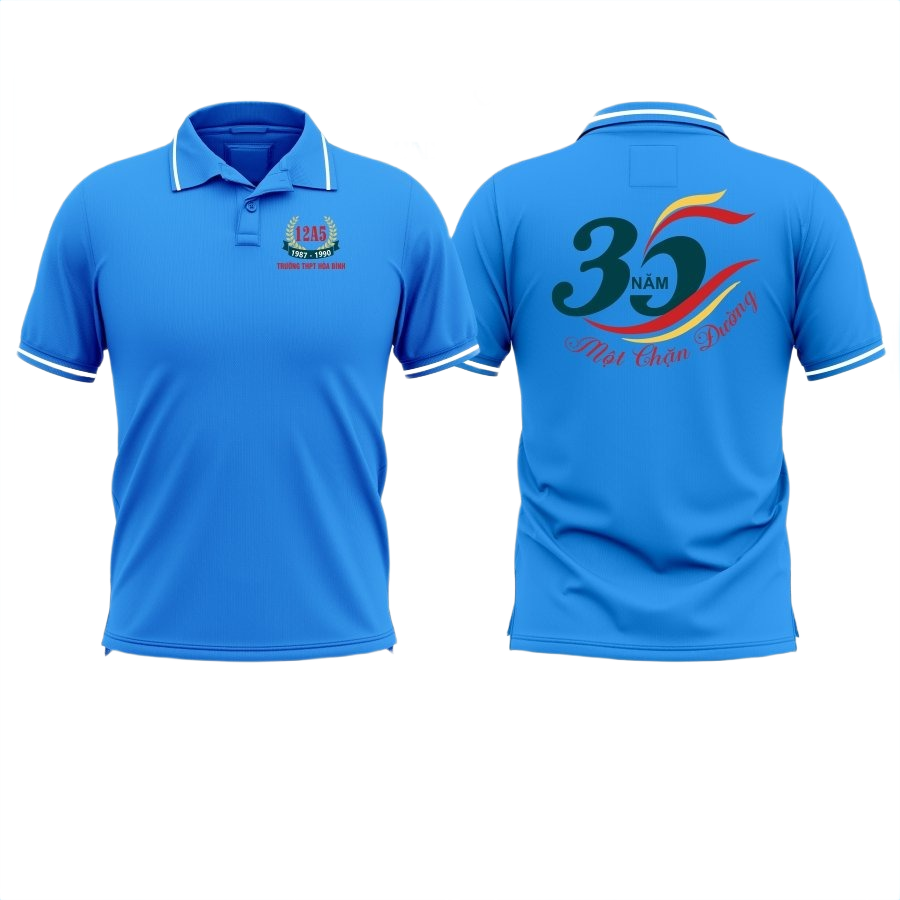 Áo thun đồng phục Polo Kỷ Niệm 35 Năm Họp Lớp THPT Hòa Bình