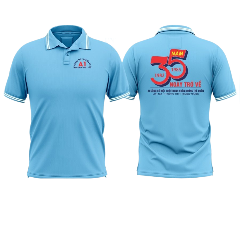 Áo thun đồng phục Polo Kỷ Niệm 35 Năm Họp Lớp THPT Trưng Vương