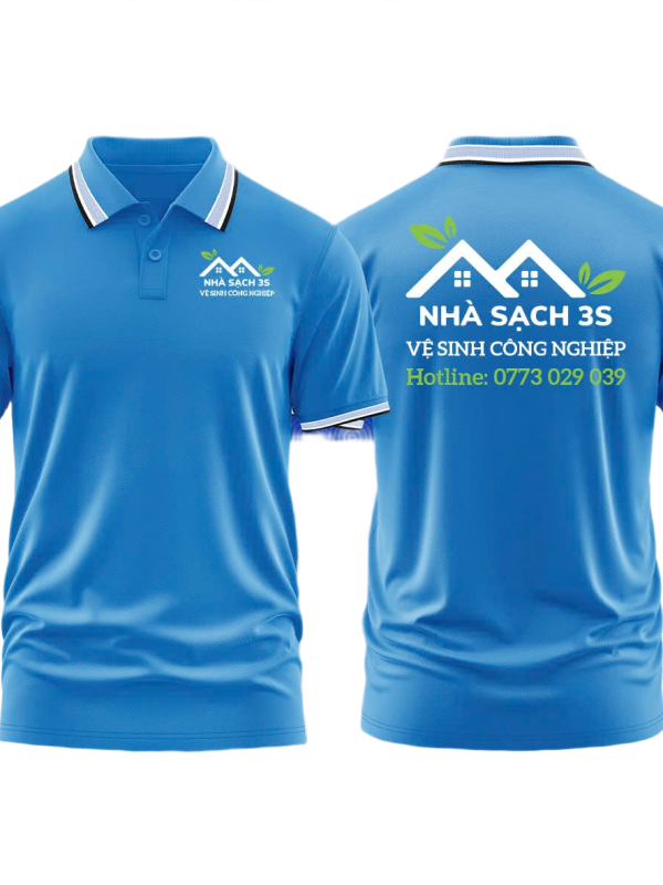 Áo thun đồng phục Polo Vệ Sinh Công Nghiệp Nhà Sạch 3S