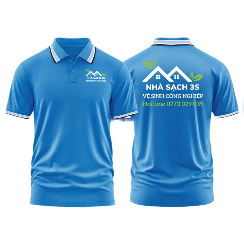 Áo thun đồng phục Polo Vệ Sinh Công Nghiệp Nhà Sạch 3S