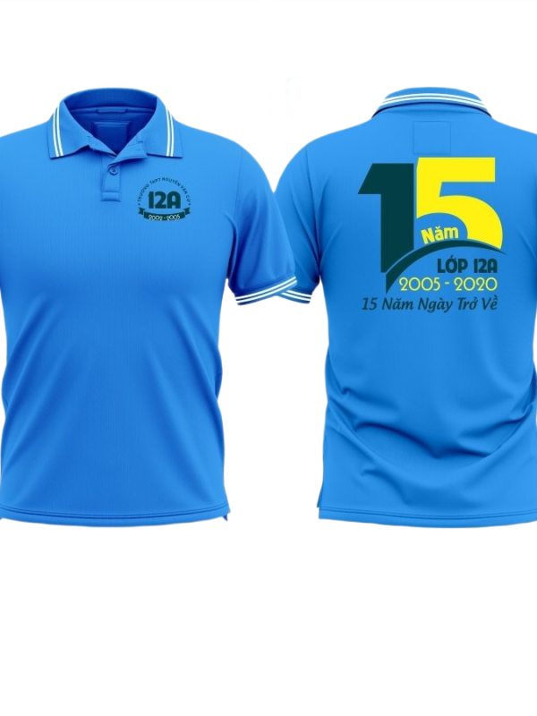 Áo thun đồng phục Polo Kỷ Niệm 15 Năm Họp Lớp 12A THPT Nguyễn Văn Cừ