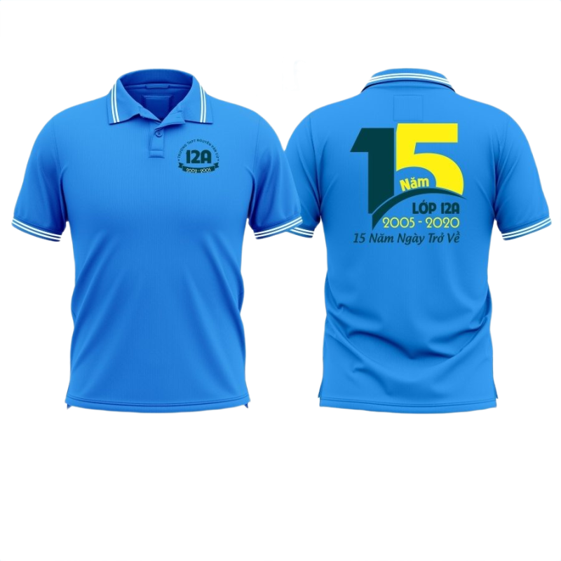 Áo thun đồng phục Polo Kỷ Niệm 15 Năm Họp Lớp 12A THPT Nguyễn Văn Cừ