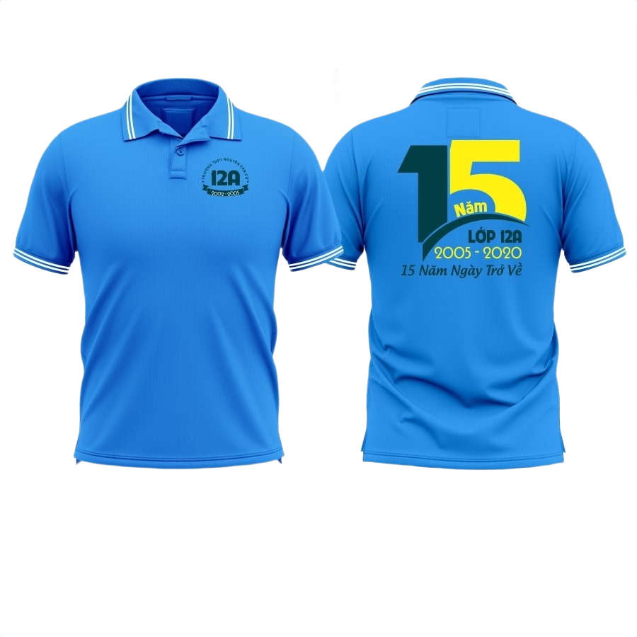 Áo thun đồng phục Polo Kỷ Niệm 15 Năm Họp Lớp 12A THPT Nguyễn Văn Cừ