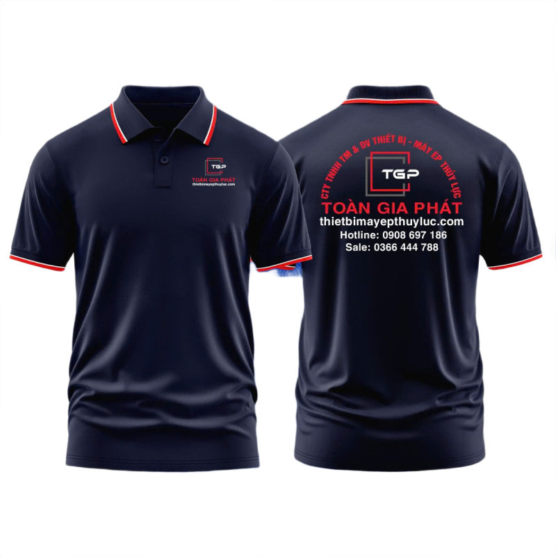 Áo thun đồng phục Polo Máy Ép Thủy Lực Toàn Gia Phát