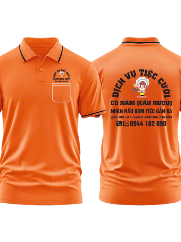 Áo thun đồng phục Polo Dịch Vụ Tiệc Cưới Cô Năm Cầu Rượu