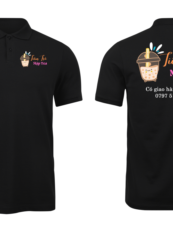 Áo thun đồng phục Polo Mập Tea Đen
