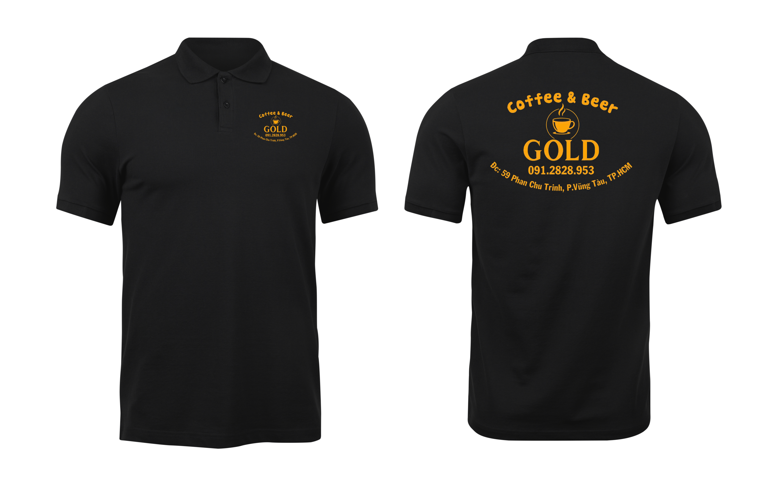 Áo thun đồng phục Polo Gold Coffee And Beer