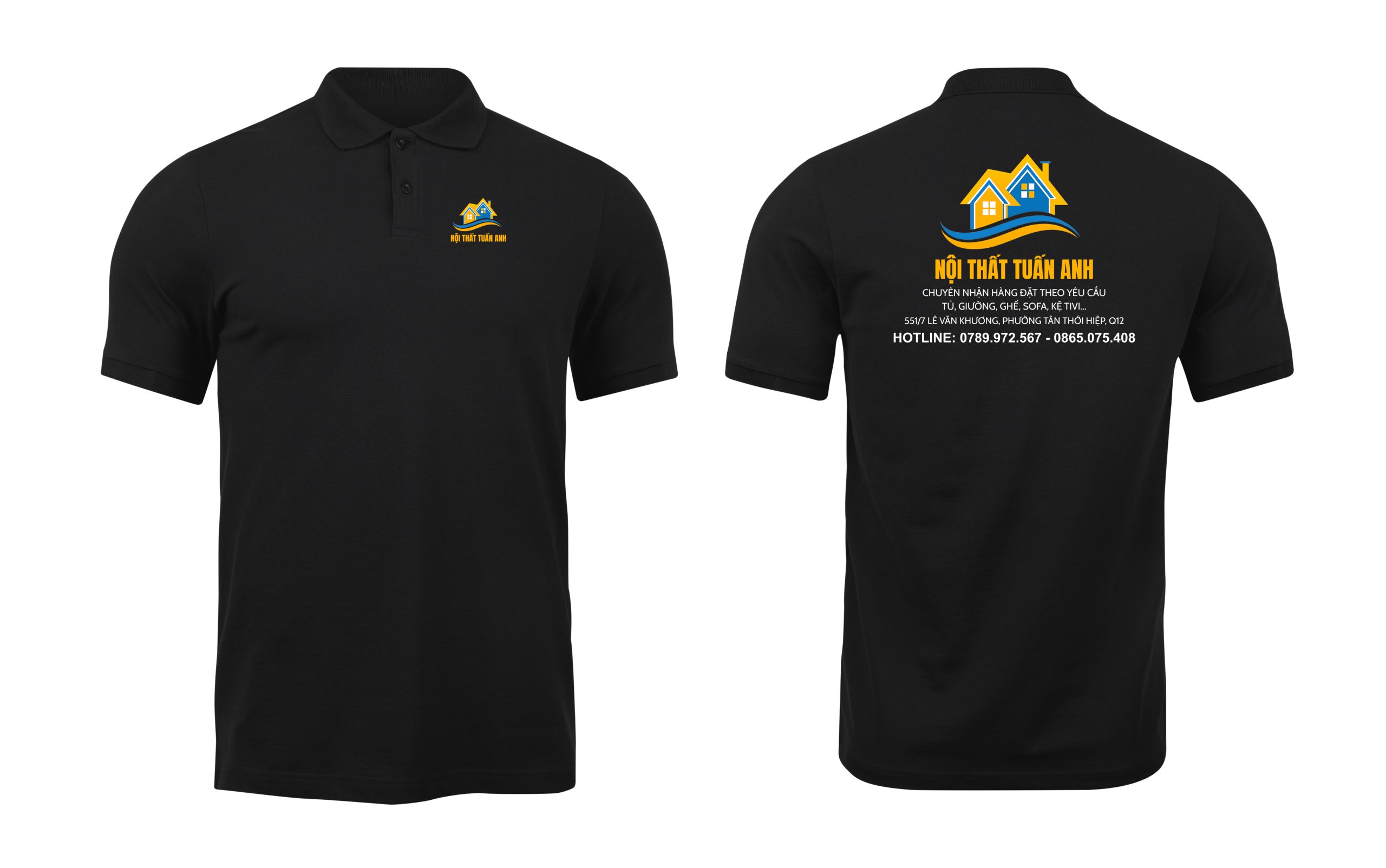 Áo thun đồng phục Polo Nội Thất Tuấn Anh Đen