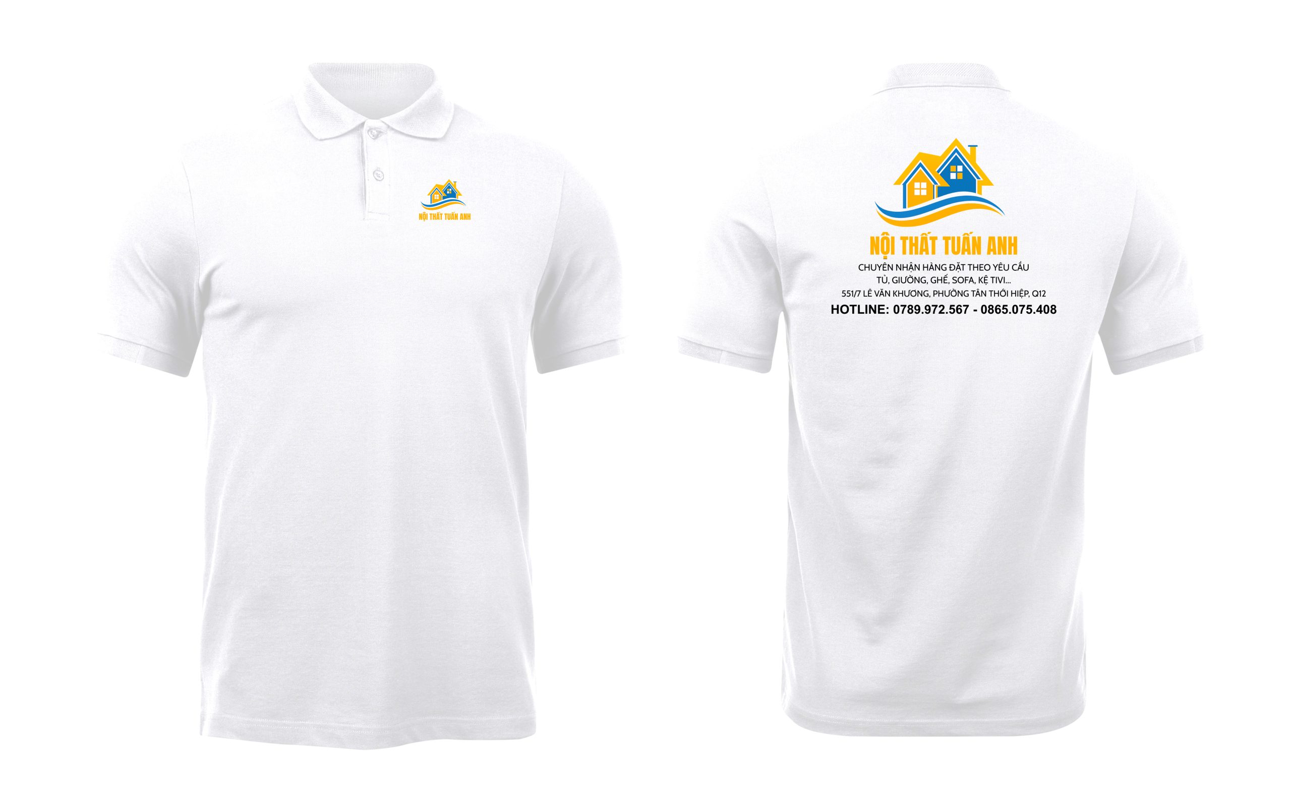 Áo thun đồng phục Polo Nội Thất Tuấn Anh Trắng