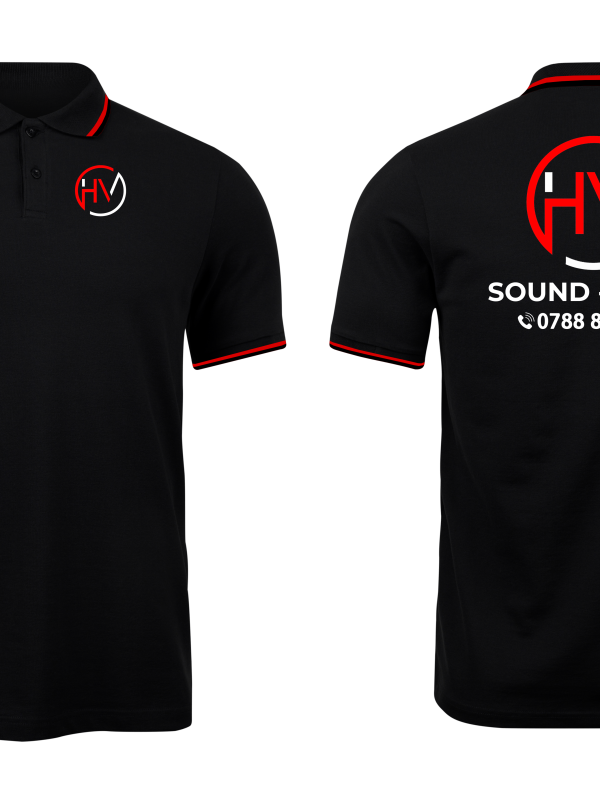 Áo thun đồng phục Polo Âm Thanh Ánh Sáng Hữu Vinh Đen