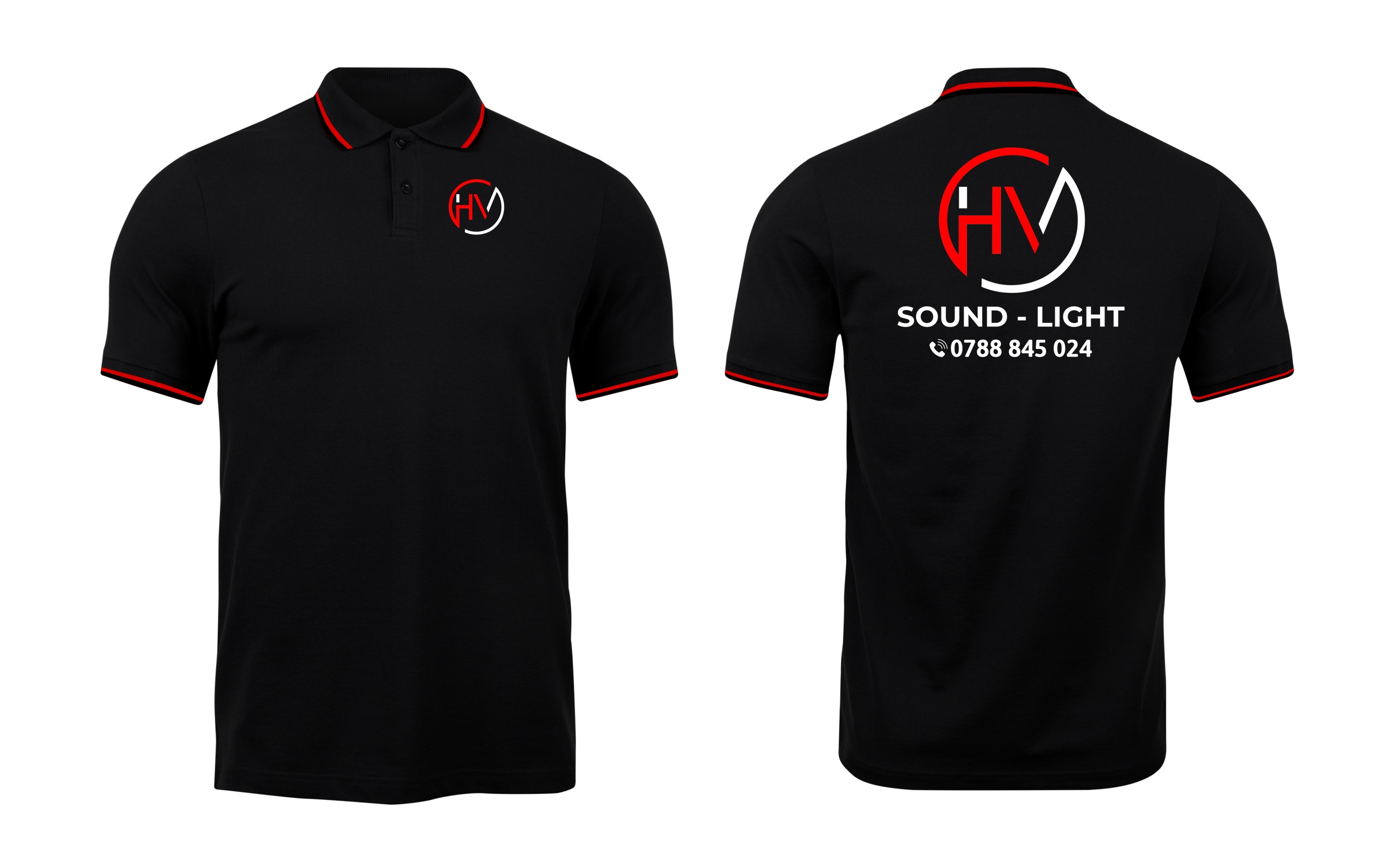Áo thun đồng phục Polo Âm Thanh Ánh Sáng Hữu Vinh Đen