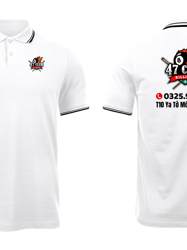 Áo thun đồng phục Polo 47 Club Trắng