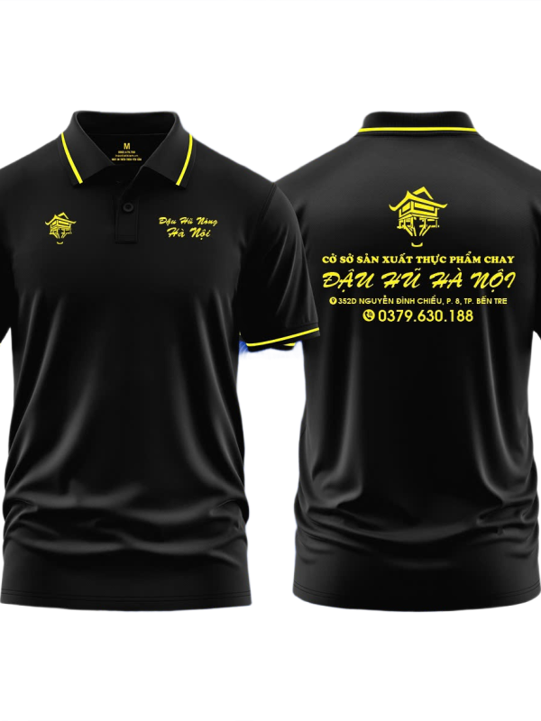 Áo thun đồng phục Polo Thực Phẩm Chay Đậu Hũ Hà Nội Đen