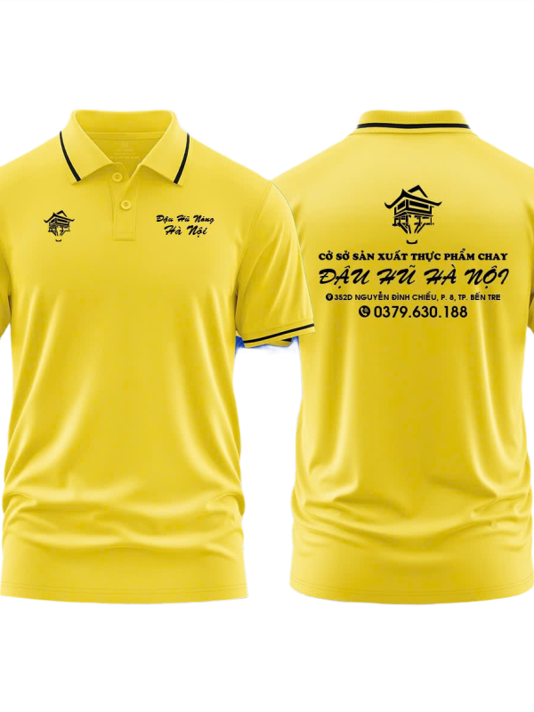 Áo thun đồng phục Polo Thực Phẩm Chay Đậu Hũ Hà Nội Vàng