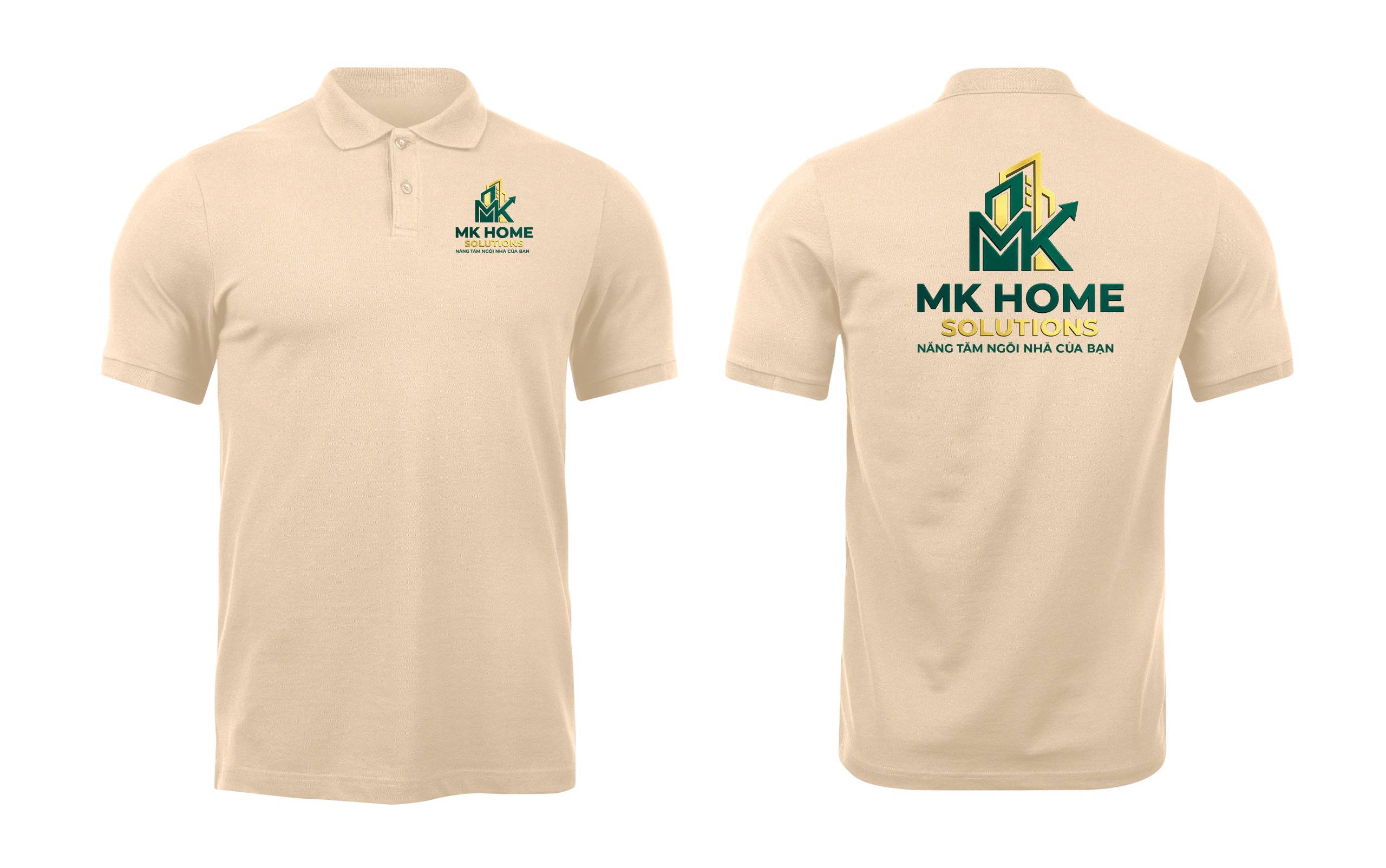 Áo thun đồng phục Polo MK home Màu Be